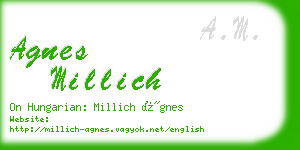 agnes millich business card